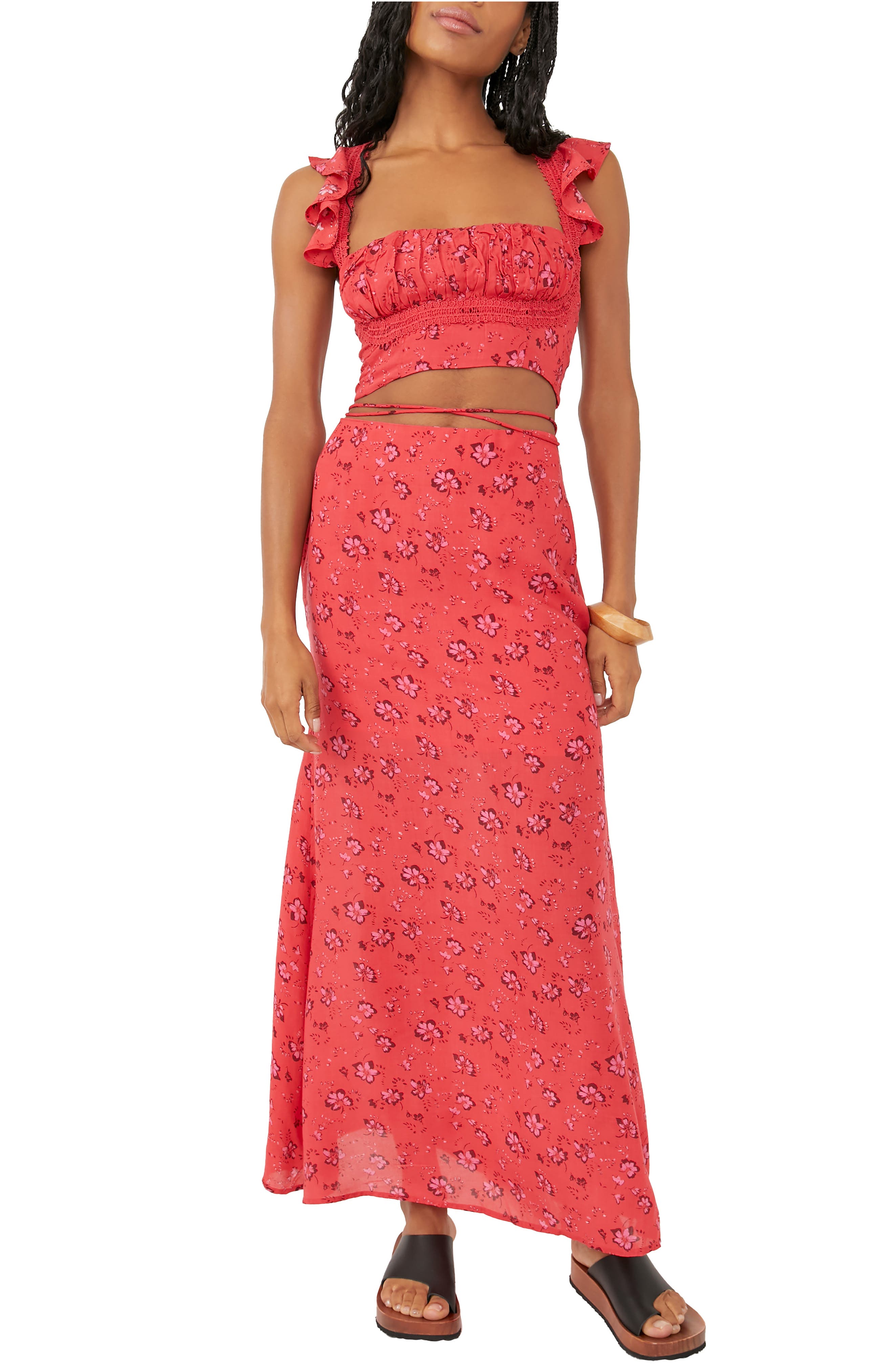 Floral Crop Top ☀ Maxi Skirt Set ...
